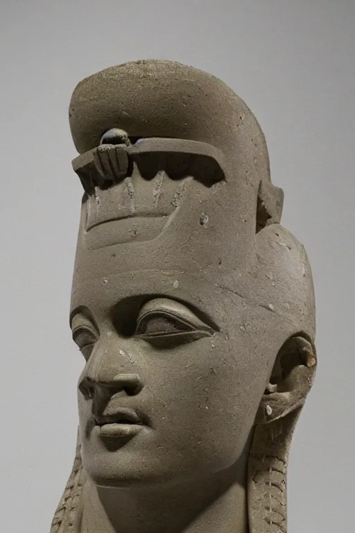 Image similar to a highly detailed beautiful portrait of a egyptian god sculpted by philippe faraut.