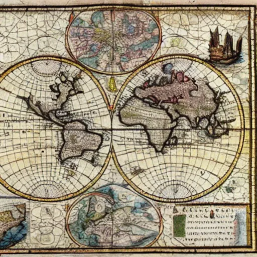 Image similar to 1 6 th century map of a portuguese empire on the planet of mars, old, colonization, age of discoveries