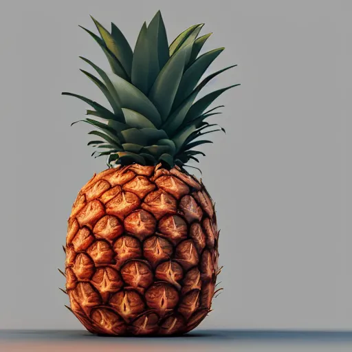 Image similar to 3 d render of a hovering pink pineapple against a pink backdrop with slight sadow underneath ophotorealistic, 4 k, cgsociety, blender, unreal engine 5, sharp details, 3 0 0 dpi