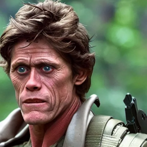 Prompt: willem dafoe as rambo