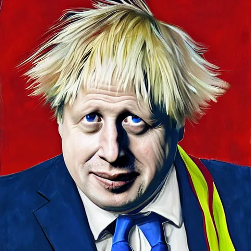 Image similar to boris johnson as a court jester, painting, by weta digital