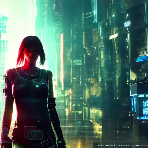 Prompt: cyberpunk game female lead 4K wallpaper