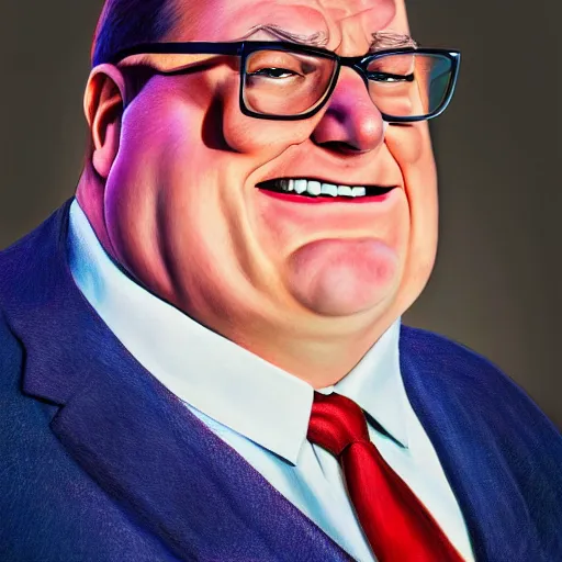 Prompt: Peter Griffin, hyperrealistic photo, realism, portrait, studio lighting