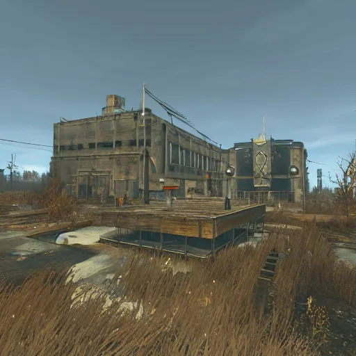 Image similar to fallout 4 big atom research building