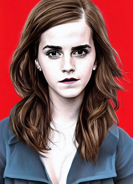 Prompt: Emma Watson as a model, intimate, portrait by Patrick Gleason