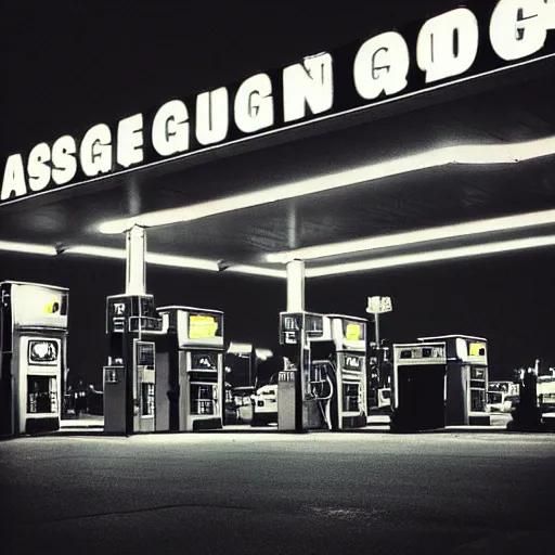Prompt: “gas station photography,night, neon, various subjects, cinestill 800t, in the style of William eggleston”