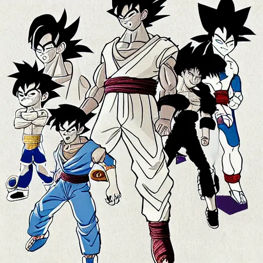 Image similar to of son goku drawn by pixar, detailed