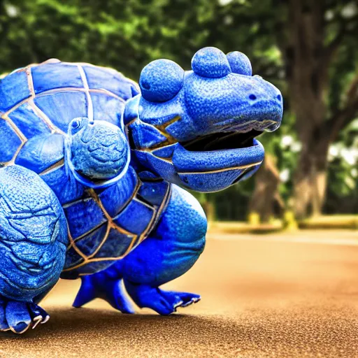Image similar to national geographic photo of blastoise, pokemon in the wild, intricate, portrait, 8 k highly professionally detailed, hdr, award winning