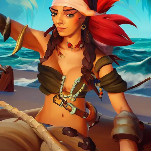 Image similar to jack the pirate mermaid on sea of thieves game avatar hero, behance hd by jesper ejsing, by rhads, makoto shinkai and lois van baarle, ilya kuvshinov, rossdraws global illumination