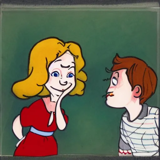 Image similar to merry and pippin, cartoon portrait,