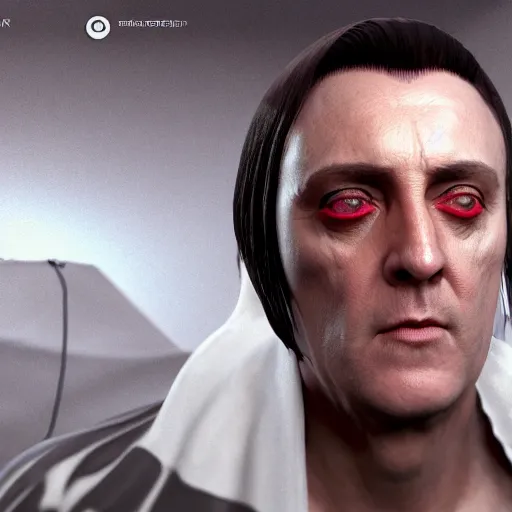 Image similar to artstation trending elden ring mod, now with peter serafinowicz in multiple roles 8k unreal astonishing render