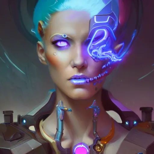 Image similar to a portrait of a beautiful cybernetic jinx from arcane, cyberpunk concept art by pete mohrbacher and wlop and artgerm and josan gonzales, digital art, highly detailed, intricate, sci-fi, sharp focus, Trending on Artstation HQ, deviantart, unreal engine 5, 4K UHD image