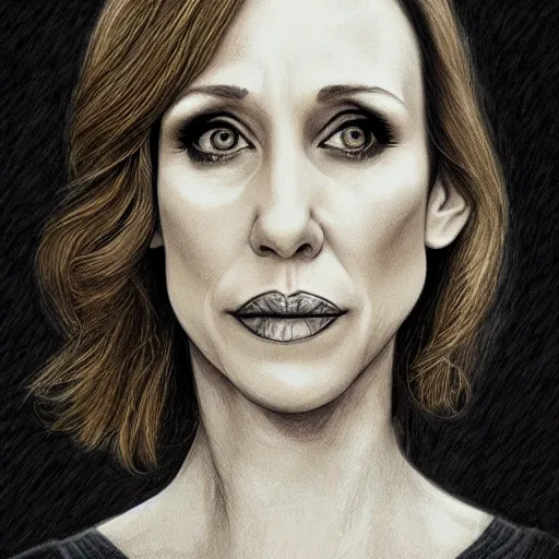 Image similar to amazing pencil illustration of vera farmiga trending on art station