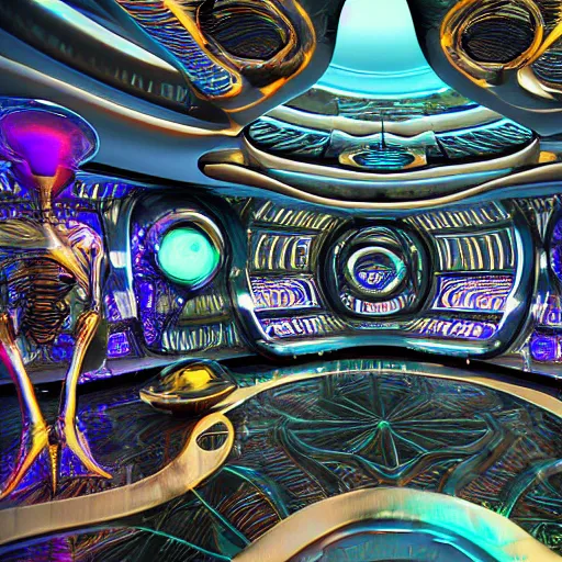 Image similar to alien shop, futuristic, holographic, 8K , intricate detail