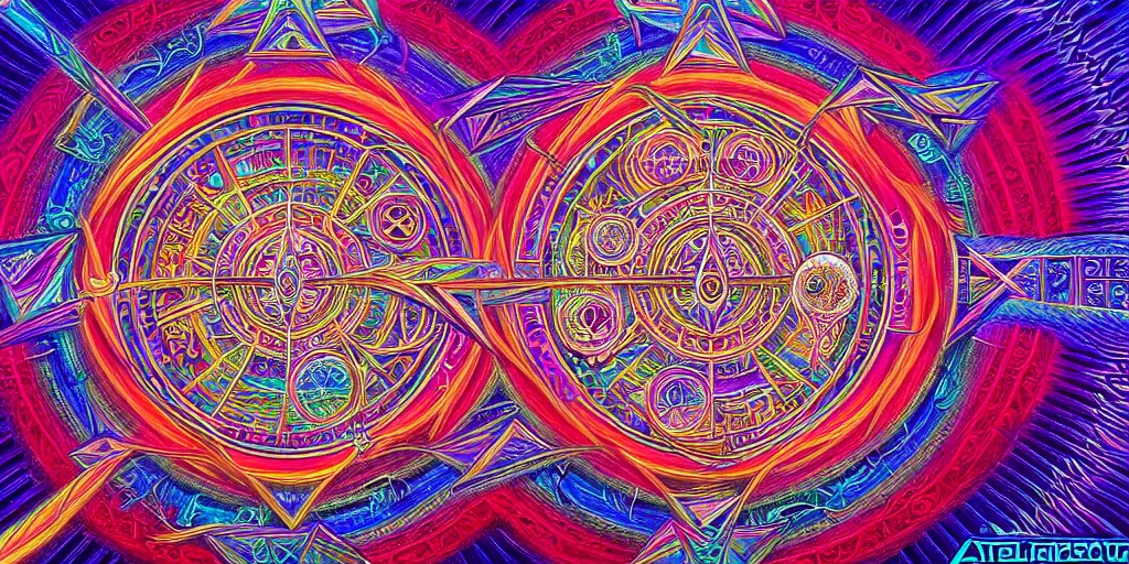 Image similar to dmt temple, sacred geometric buildings, time elves, psychedelic architecture, soul frequency, 8 k resolution, ultra fine illustration, art by alex grey and tokio aoyama, highly detailed,