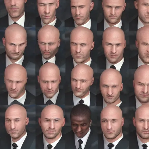 Image similar to 5 0 bald men in suits