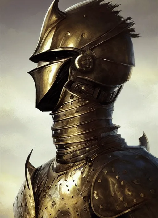 Image similar to handsome male knight in armor, profile!! murky lighting, wind blowing, portrait, fairytale, physical mental perfection, symmetrical! intricate, romanticism, highly detailed, biblical divine holy perfection!! digital painting, artstation, concept art, smooth, sharp focus, by artgerm and greg rutkowski and alphonse mucha