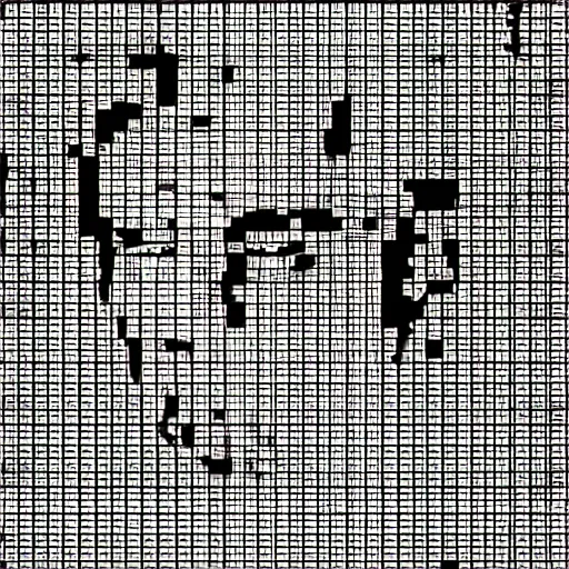 Image similar to anime girl, ascii art, glitch art