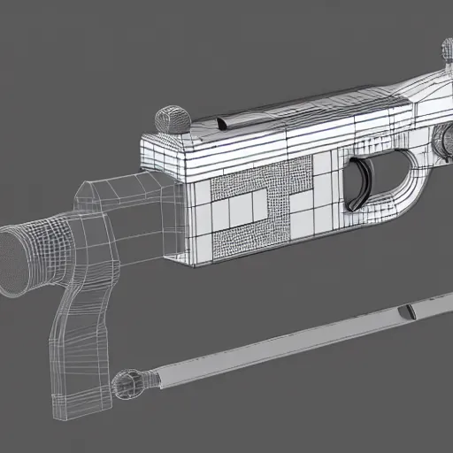 Prompt: A detailed schematic of a working, 3d printed laser gun.