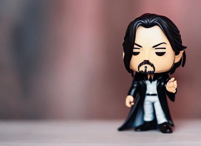 Image similar to product still of Johnny Depp funko pop, 85mm f1.8