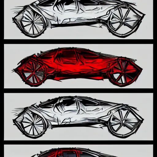 Image similar to darkest dungeon art style car concept