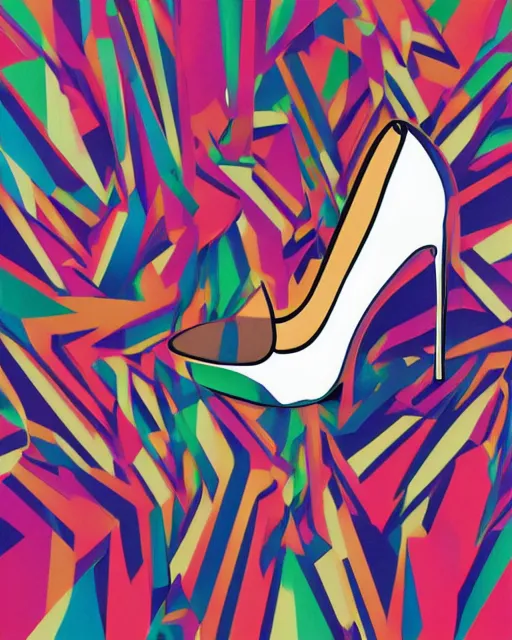 Image similar to A cat wearing high heeled shoes by christian louboutin, by Felipe Pantone, minimalist photorealist