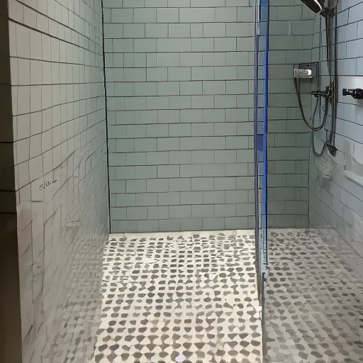 Image similar to carpeted public bathroom shower with saturation