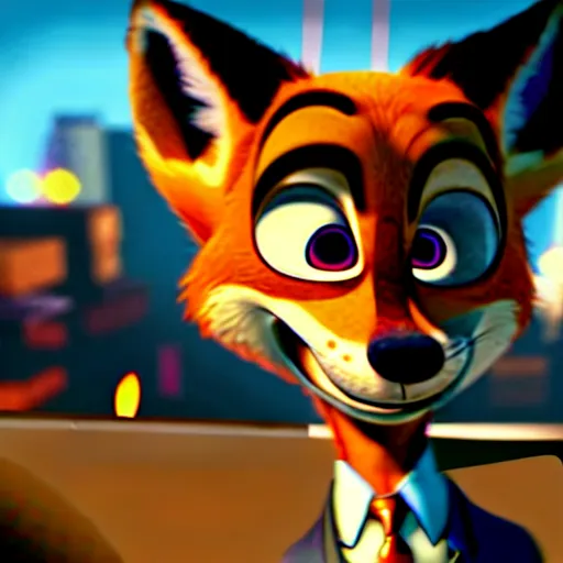 Image similar to nick wilde as max payne 3 set in zootopia