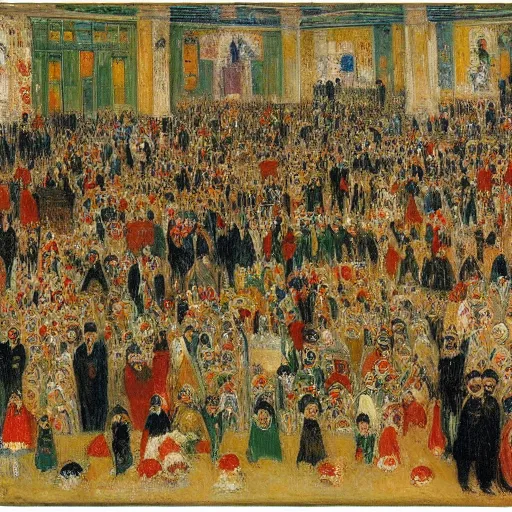 Image similar to Crowd of busybodies. James Ensor.