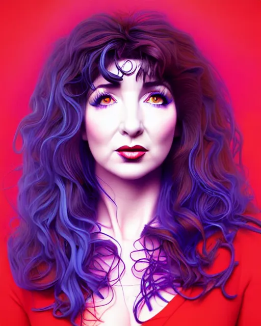 Image similar to richly detailed color illustration kate bush illustrated by artgerm and mina petrovic and timothy kong and marina federovna. 3 d shadowing