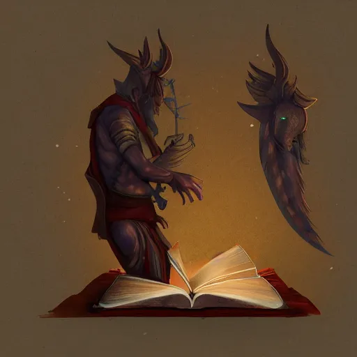 Image similar to light falling on a mythical book in dark background, dark color scheme, artstation