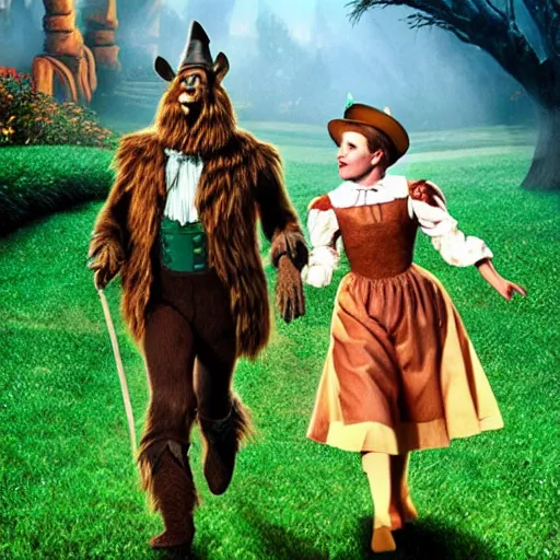 Image similar to Live Action Still of Jerma985 in The Wizard of Oz, real life, hyperrealistic, ultra realistic, realistic, highly detailed, epic, HD quality, 8k resolution, body and headshot, film still