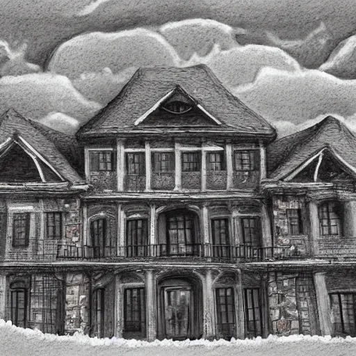 Prompt: a big house by flooko