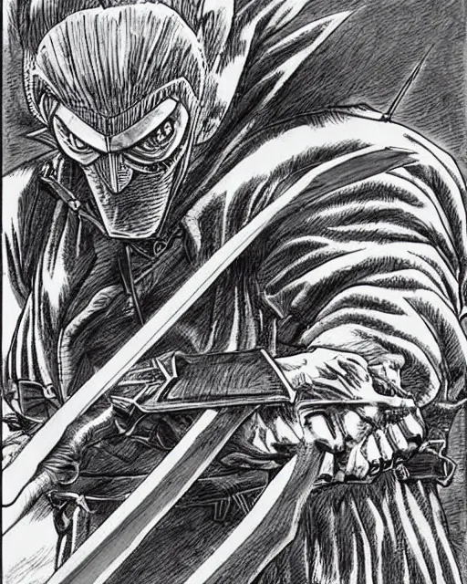 Image similar to sword drawn by kentaro miura,