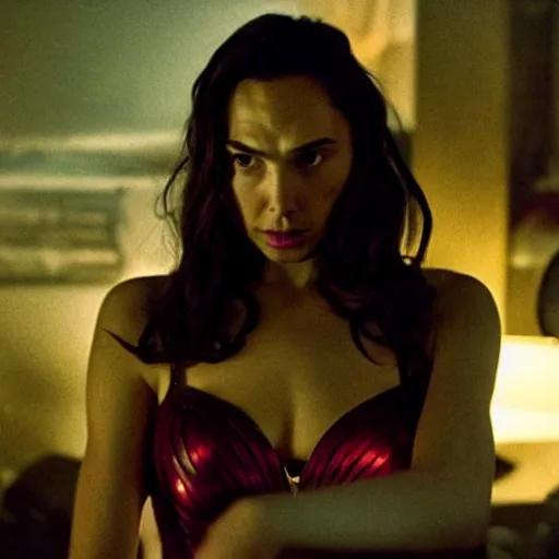 Image similar to movie still of gal gadot, cinematic composition, cinematic light, criterion collection, by gaspar noe