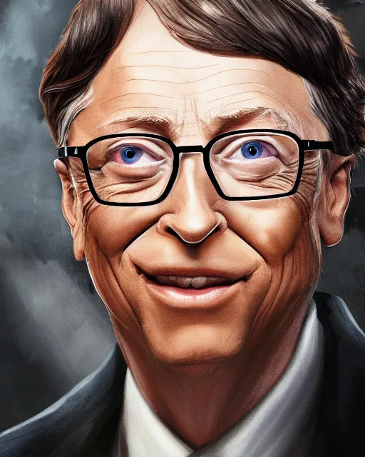 Prompt: a portrait of bill gates as an inquisitor from warhammer 4 0 k, face in detail, photorealistic, 8 k resolution