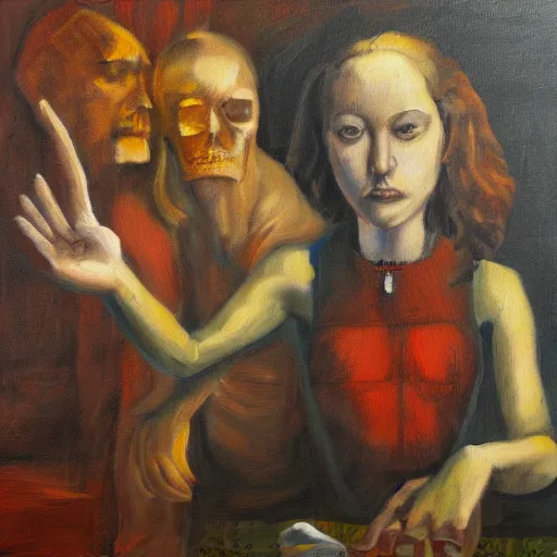 Image similar to false pretenses, psychotic delusions, cognitive dissonance, oil painting, renaissance