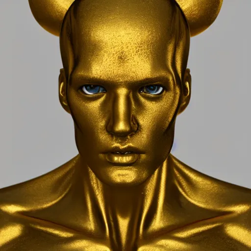 Prompt: portrait of anatomy gold statue reflect chrome, 8 k uhd, unreal engine, octane render in the artstyle of finnian macmanus, john park and greg rutkowski