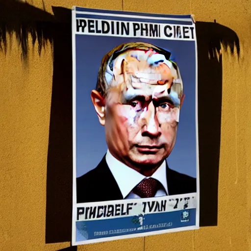 Image similar to vladimir putin on wanted poster