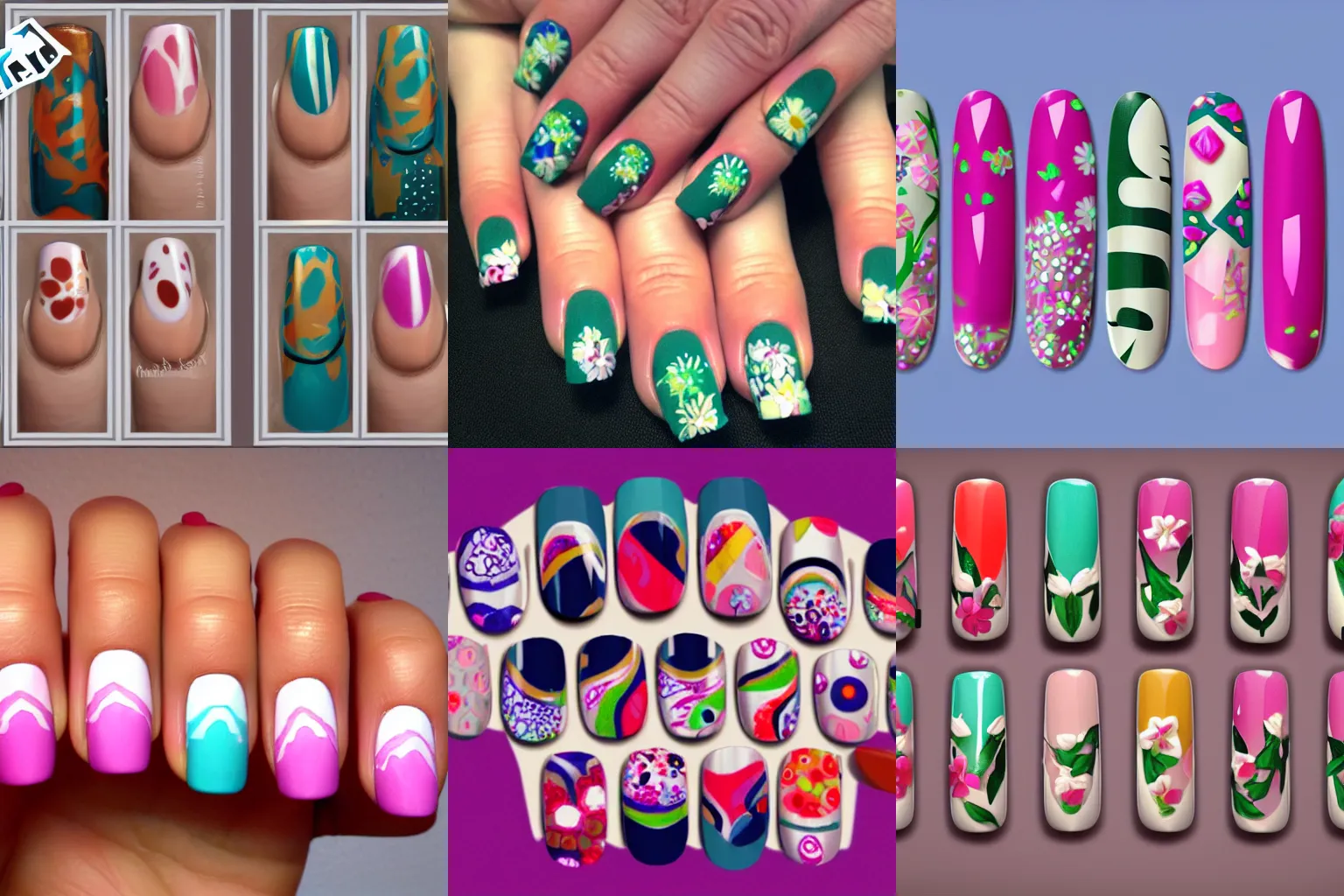 Prompt: nail art, the sims 4 design