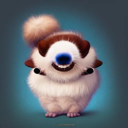 Prompt: cutie fluffy creature elton john, digital art, 3 d, octave render, masterpiece, mega detailed, pixar, disney, vivid illustration, cartoon, fantasy, by george stubbs, artgerm, in the style of ghibli kazuo oga, pastel fur