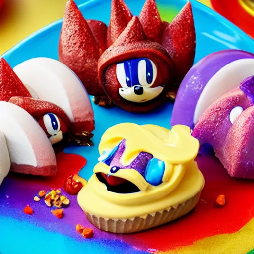 Image similar to sanic the hedgehog ice cream bar product photograph