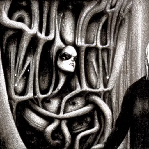 Prompt: xenonorph h r giger, movie still