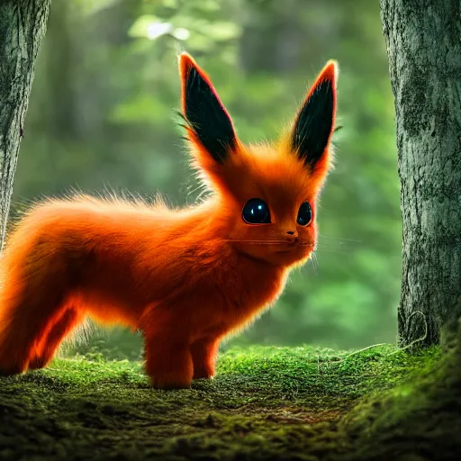 Image similar to national geographic photo of flareon, pokemon in the wild, intricate, portrait, 8 k highly professionally detailed, hdr, award winning