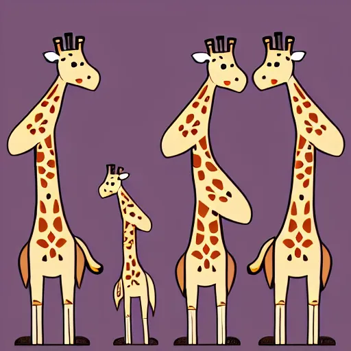 Image similar to giraffe army, holding guns and ammo, illustration, cartoon