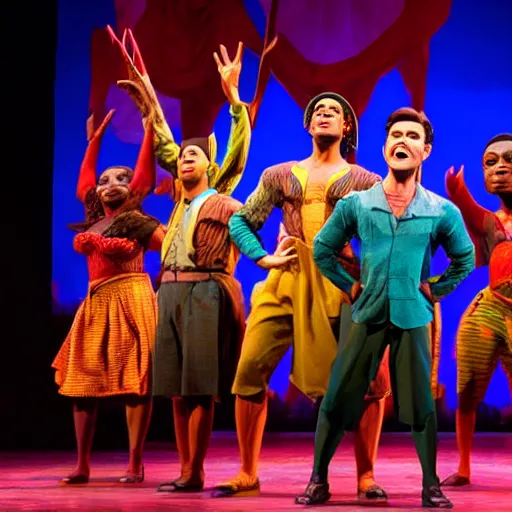 Prompt: Ben Shapiro the Musical in the style of The Lion King on Broadway, production photos