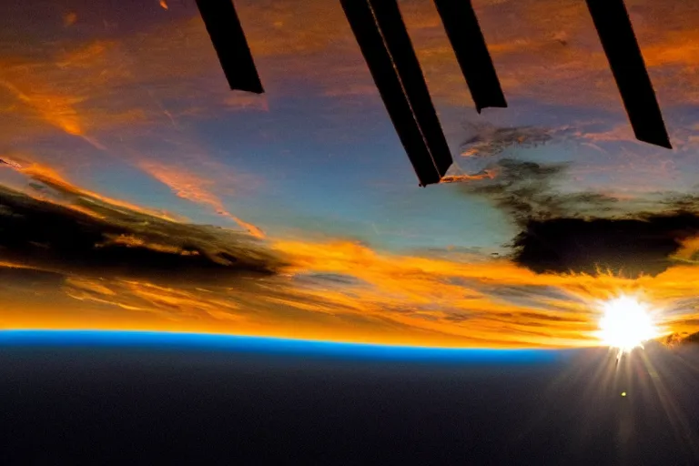 Image similar to photo of earth sunset from the international space station