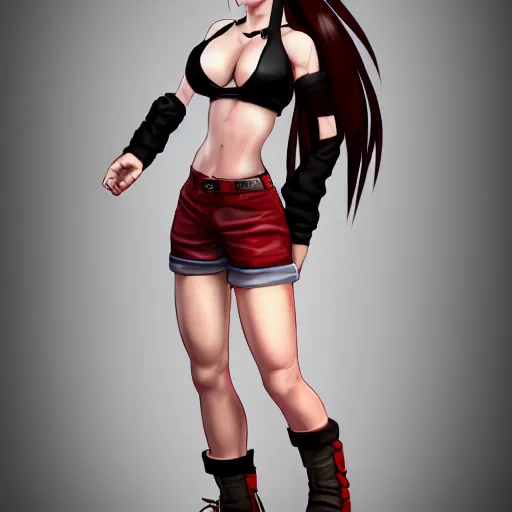 Prompt: full body shot of tifa lockhart, concept art trending on artstation