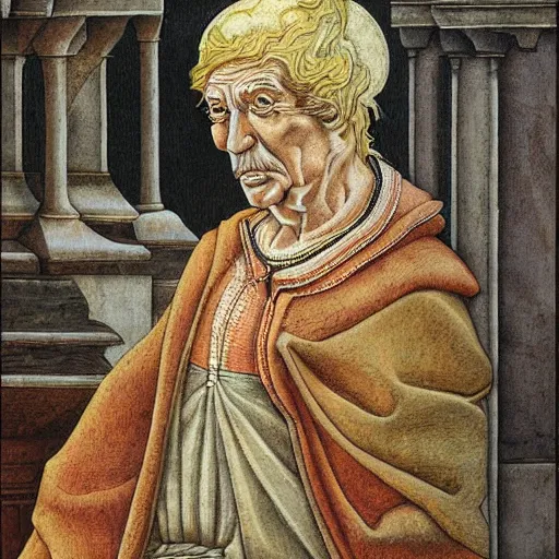 Image similar to a portrait of a character in a scenic environment by carlo crivelli