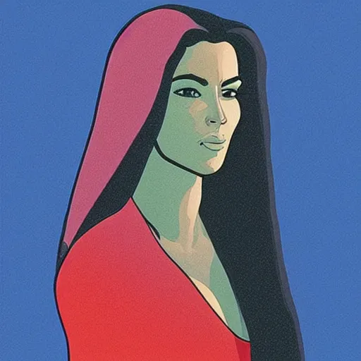 Image similar to “ kim kardashian retro minimalist portrait by jean giraud, moebius starwatcher comic, 8 k ”